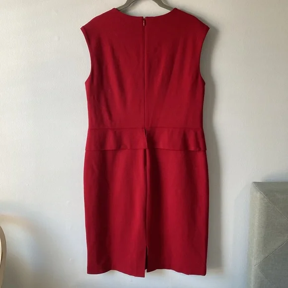 Lafayette 148 NY Sleeveless Red Sheath Dress size M - Picture 5 of 12